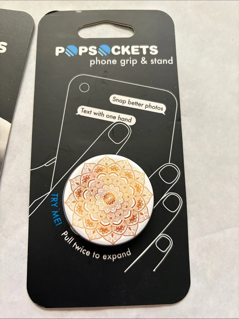 PopSockets Phone Grip & Multi-Surface Mount - Black & White golden silence new